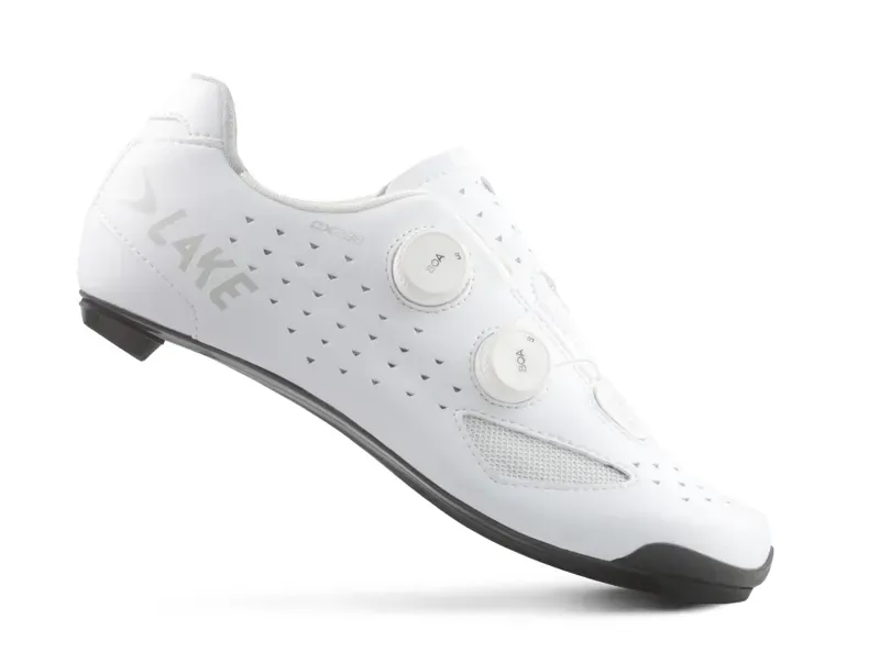 Lake CX238 Road Cycling Shoes in White/White Microfiber